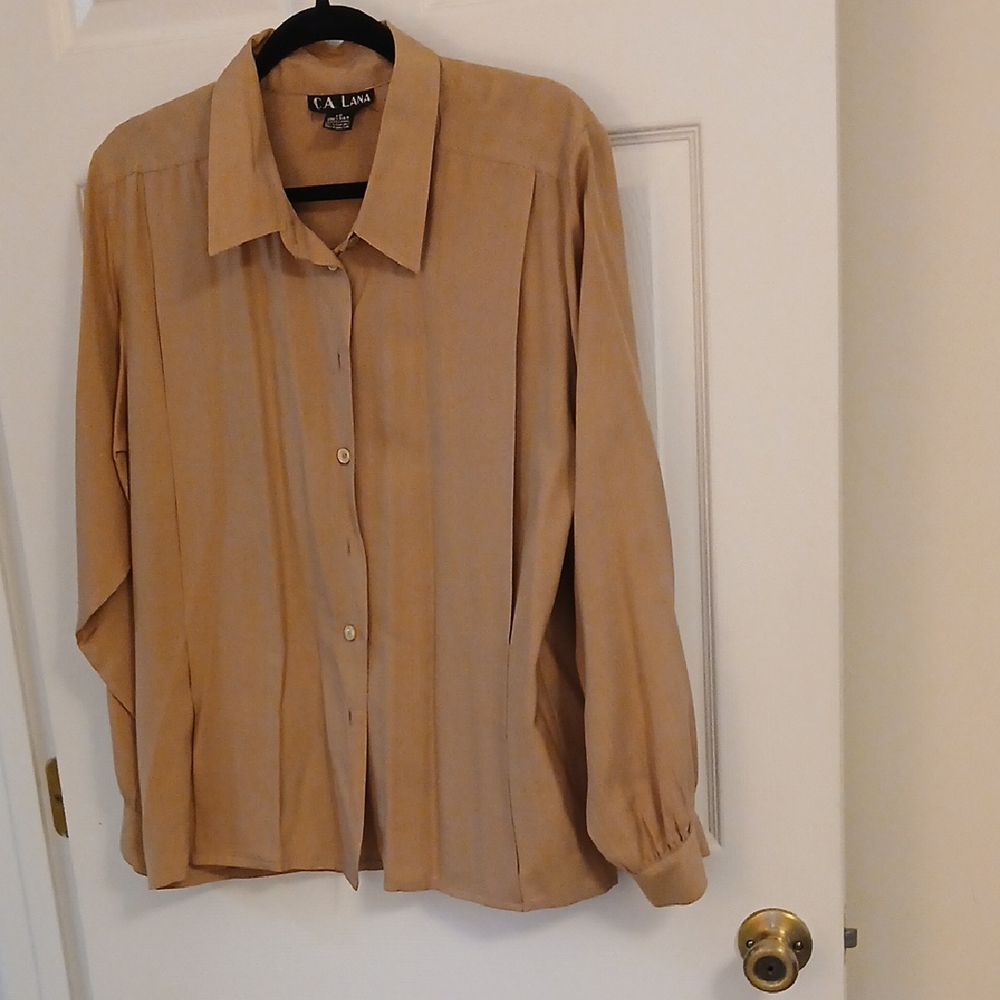 Tan Button-Up Shirt